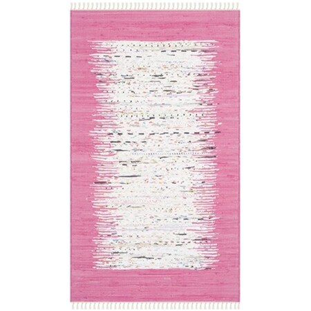 Safavieh Montauk Hand Woven Small Rectangle Rug- Ivory - Pink- 3 x 5 ft. MTK711A-3